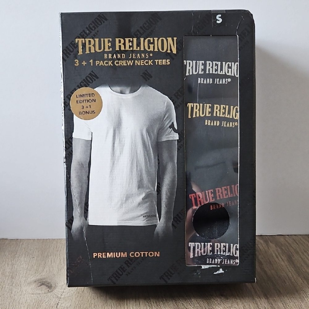 True Religion Men's White Crew Neck T-Shirt